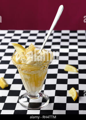 Lemon ginger pots served in a sundae glass Stock Photo