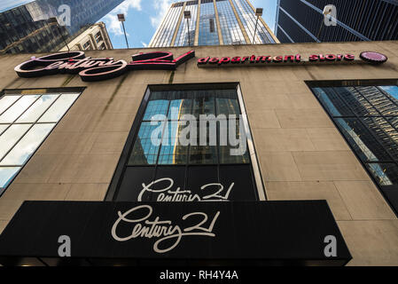 New York City, USA - July 26, 2018: Facade of Century 21 department store in Manhattan in New York City, USA Stock Photo