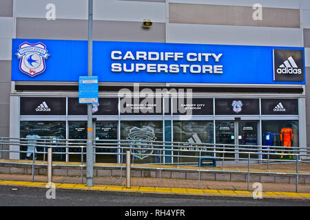 Cardiff City Football Club Stadium, Leckwith, Cardiiff, South Wales.Close  up of main entrance Stock Photo - Alamy