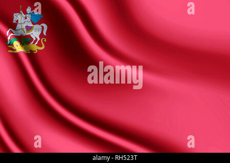 Moscow Oblast modern and realistic closeup 3D flag illustration. Perfect for background or texture purposes. Stock Photo