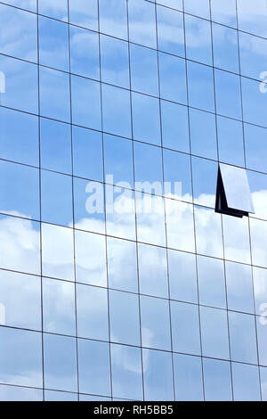 Sky reflection on the modern glass facade