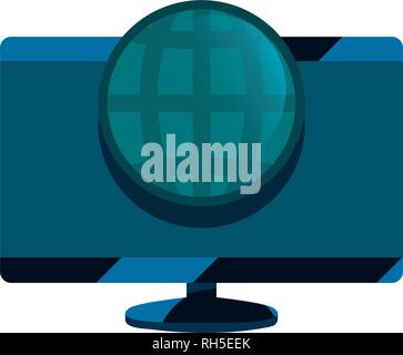 computer digital world protection copyright vector illustration Stock Vector