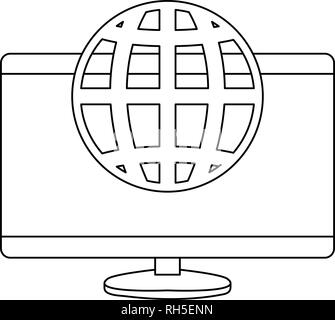 computer digital world protection copyright vector illustration Stock Vector