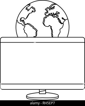 computer digital world protection copyright vector illustration Stock Vector