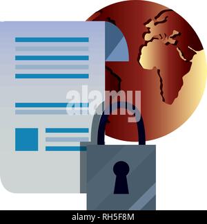 world paper security copyright of intellectual vector illustration Stock Vector