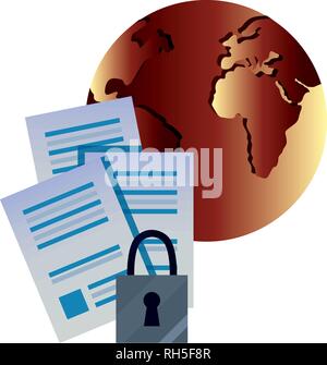 world papers security copyright of intellectual vector illustration Stock Vector