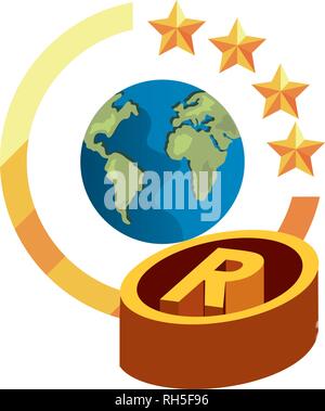 world registered sign copyright of intellectual vector illustration Stock Vector