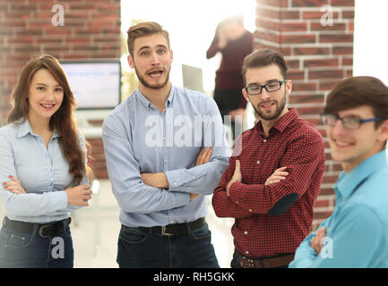 Business people are discussing in the office. Stock Photo