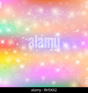 Multicolor universe banner in princess colors. Fantasy gradient backdrop  with hologram. Holographic fairy background with magic Stock Photo - Alamy