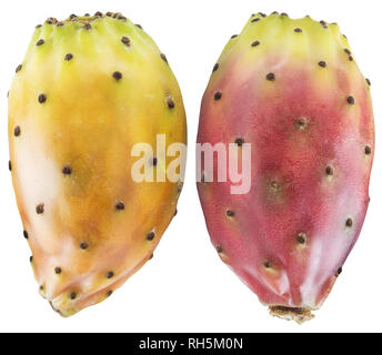 Prickly pears or opuntia berries on white background. File contains clipping path. Stock Photo