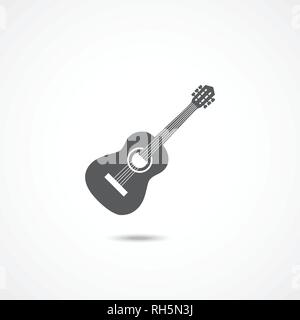 Guitar icon vector on white background Stock Vector