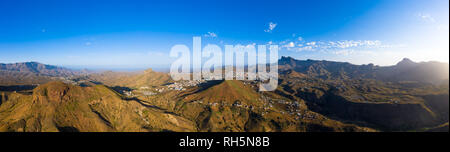 Aerial Panoramic view of Assomada in Santiago island in Cape Verde - Cabo Verde Stock Photo