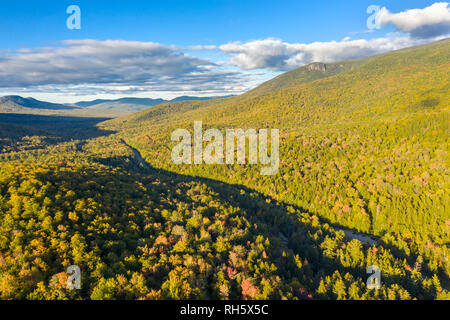 Aerial view of White mountain road, in New Hampshire Stock Photo