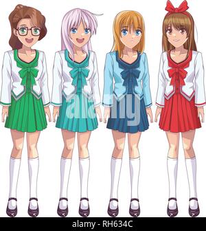 anime group of three girls