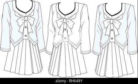 Five cash suffering school uniform anime Stock Vector Image & Art - Alamy