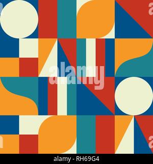 Geometry minimalistic poster. Artwork  with simple shape and figure. Color abstract vector pattern design for web banner,  fabric print, business. Stock Vector