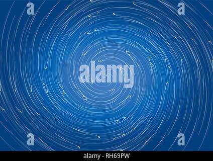 Blue vector abstract geometric gradient background with crossing radial white lines. Abstract funnel or spiral. Stock Vector