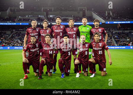 Los Angeles, USA. 31st Jan, 2019. Vissel Kobe's starting 11 before their friendly against LAFC. Credit: Ben Nichols/Alamy Live News Stock Photo