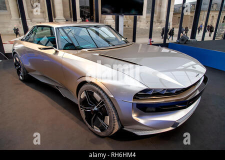 Paris, France. 31st Jan, 2019. Grand Prix of the most beautiful concept car: Peugeot E-Legend Concept - The International Automobile Festival brings together in Paris the most beautiful concept cars made by car manufacturers, from January 30 to February 3, 2019. Credit: Bernard Menigault/Alamy Live News Stock Photo