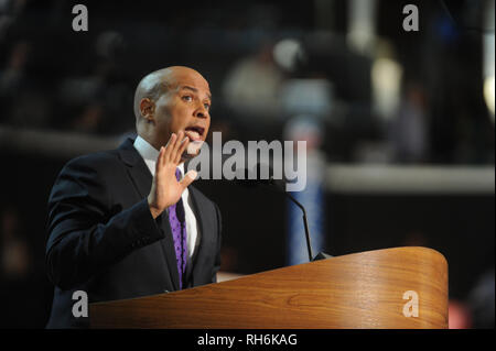 ***FILE PHOTO*** Cory Booker Announces 2020 Presidential Bid Newark Mayor Cory Booker at the 2012 Democratic National Convention in Charlotte, North arolina. September 4, 2012. Credit: Dennis Van Tine/MediaPunch Stock Photo