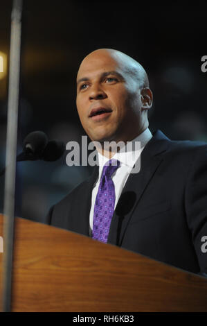 ***FILE PHOTO*** Cory Booker Announces 2020 Presidential Bid Newark Mayor Cory Booker at the 2012 Democratic National Convention in Charlotte, North arolina. September 4, 2012. Credit: Dennis Van Tine/MediaPunch Stock Photo