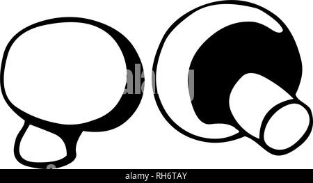 Vector mushroom icon, logo, template, pictogram. Modern emblem for eco shop, market, restaurant, internet, design. Stock Vector
