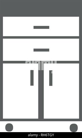 cupboard icon. Elements of furniture icon. Premium quality graphic design. Signs, outline symbols collection icon for websites, web design. Stock Vector