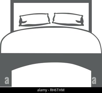 Bed vector illustration isolated on white background. Bed icon. Old style bed icon. Stock Vector