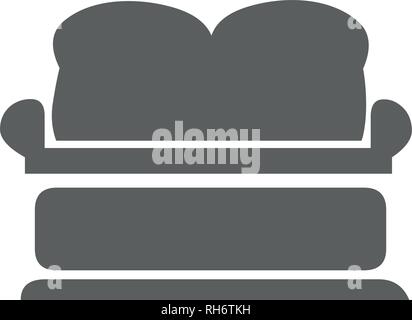 Sofa vector illustration isolated on white background. Soft sofa icon. Old style sofa icon. Divan sofa vector icon. Stock Vector