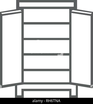 cupboard icon. Elements of furniture icon. Premium quality graphic design. Signs, outline symbols collection icon for websites, web design, mobile. Stock Vector