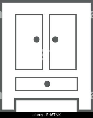 cupboard icon. Elements of furniture icon. Premium quality graphic design. Signs, outline symbols collection icon for websites, web design. Stock Vector