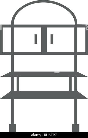 cupboard icon. Elements of furniture icon. Premium quality graphic design. Signs, outline symbols collection icon for websites, web design. Stock Vector
