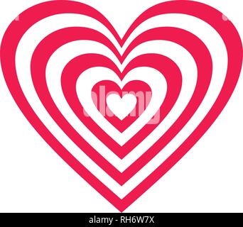 Neon red  vector heart icon ideal for valentines day and wedding isolated on white Stock Vector
