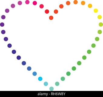 Colorful vector heart icon with star ideal for valentines day and wedding isolated on white Stock Vector