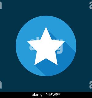 White star on blue circle isolated, Clean vector flat design. Stock Vector