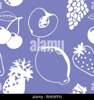 Fruits seamless pattern icon vector black background Stock Vector