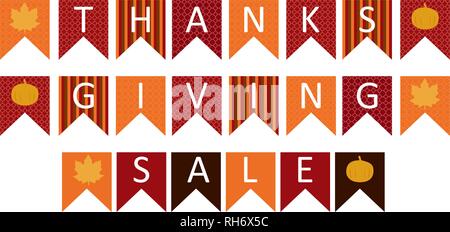 Thanksgiving sale shop sign text in triangle colorful Icon. Celebration quotation for card vector illustration. Autumn season promo. Stock Vector
