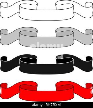 Ribbon scrolls. Colored set Stock Vector