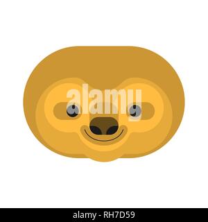 Sloth face isolated. lazybones animal Cartoon. Vector Stock Vector