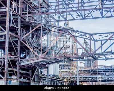 metal structure of an abandoned factory in the city of rotterdam in the Netherlands Holland Stock Photo