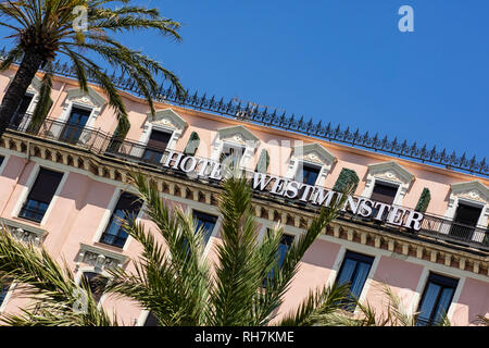 NICE, FRANCE - MAY 29, 2018:  Hotel Westminster on Promenade des Anglais Stock Photo