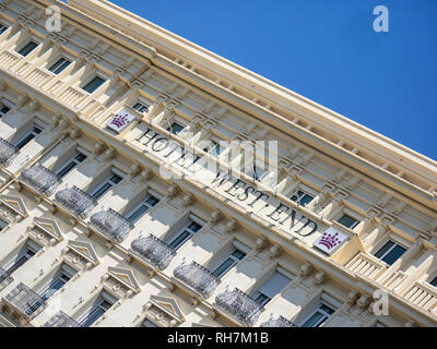 NICE, FRANCE - MAY 29, 2018:  Sign above Hotel West End on Promenade des Anglais Stock Photo