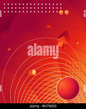Gradient abstract composition with bright color. Modern graphic elements. Template for background, banner, poster, flyer or presentation. Vector graph Stock Vector
