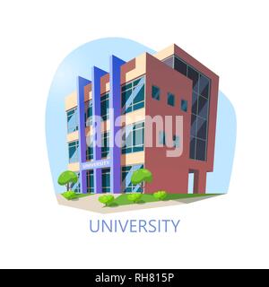University construction or building for education Stock Vector