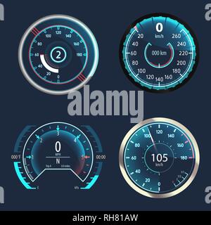 Car speedometer or analog odometer. Speed Stock Vector