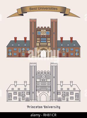 Building of princeton university. Education Stock Vector