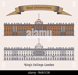KCL or Kings College London.University in England Stock Vector