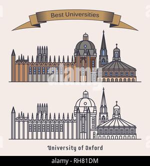 Oxford university building. Architecture,education Stock Vector
