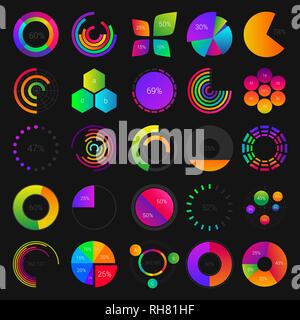 Pie and circle charts Stock Vector