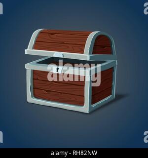 Opened wooden chest Stock Vector